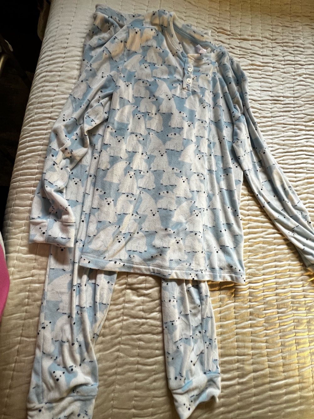 WONDERSHOP COZY POLAR BEAR PRINT MEN’S PJ’S  SIZE SMALL LIGHT BLUE /WHITE
NWOT